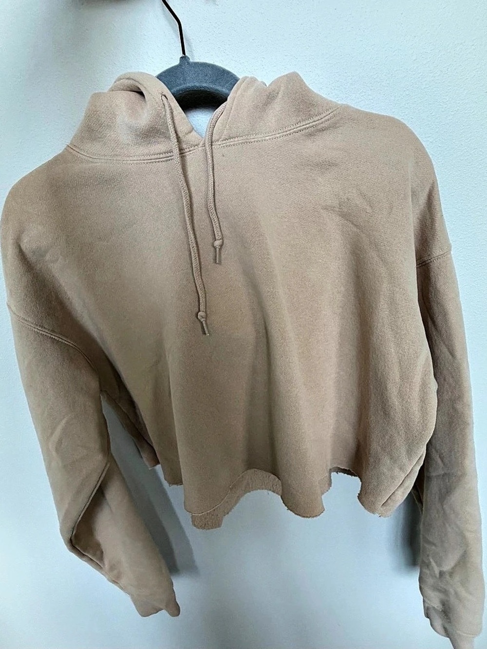 Out from Under Urban Outfitters Cropped Hoodie in tan